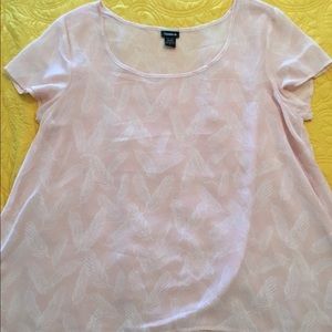 TORRID dusty pink chiffon-like top.